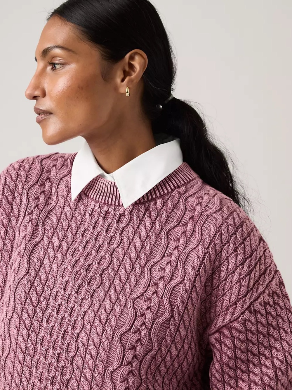 Levi’s Pink Cable Knit Crewneck Sweater — NWT, XS - Picture 2 of 8